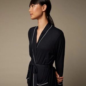 LOVE AND LORE PIPED ROBE BLACK
